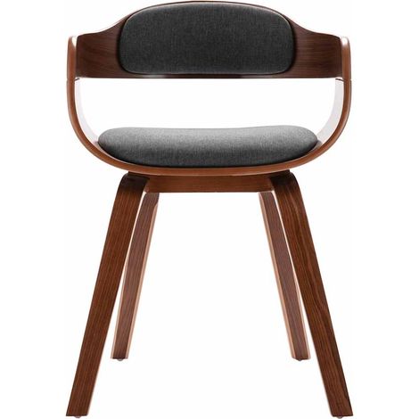 Maison Exclusive - Chaise de salle à manger Gris foncé Bois courbé et tissu (1/5)