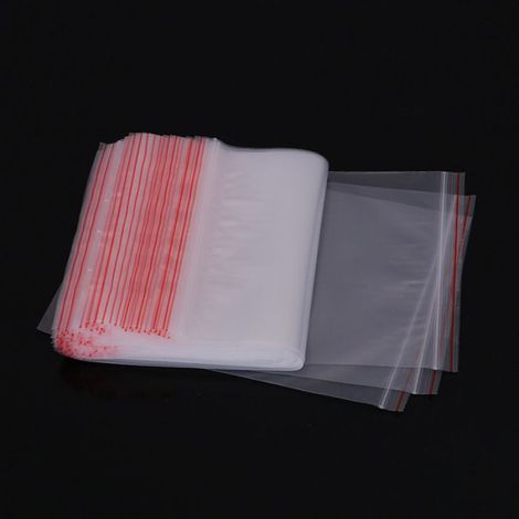 Sacs en plastique transparent XR,100 pièces/lot,9 tailles,sac de rangement refermable à fermeture éclair- 9x13cm[A959] (1/4)