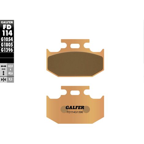 PASTILLAS DE FRENO GALFER KH152 DE METAL SINTERIZADO (DORADO) PARA USO FUERA DE CARRETERA