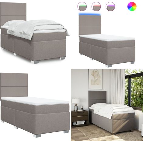 Boxspringbett mit Matratze Taupe 90x200 cm Stoff - Boxspringbett - Doppelbett - Bettenrahmen - Lattenrost - Matratze - Home & Living