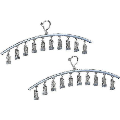 Organisateur de placard, cintre métallique pour pantalons de yoga avec 10 pinces pour suspendre les cintres (1/5)
