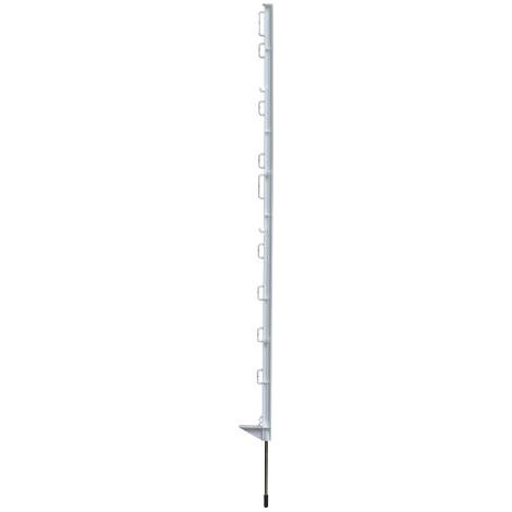 Horizont – Lot de 10 piquets plastiques 1,05 m – 9 oeillets pour fils jusqu'à 40 mm – Isolateur au ras du sol – Polypropylene