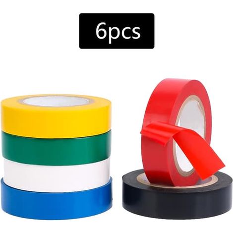 BelleRise - Ruban isolant électrique coloré en PVC (6 pièces) (1/5)
