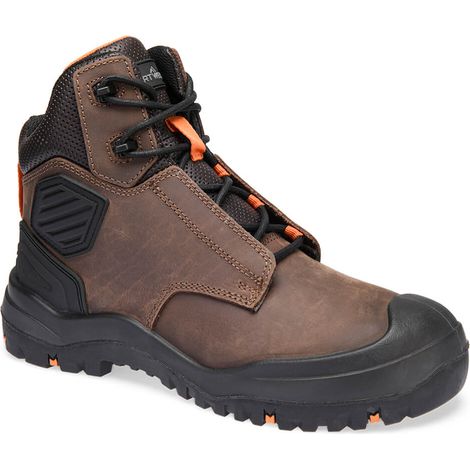 Scarpa alta in pelle con punta in acciaio S3 SC HRO HI CI LG SR - Taglia 44 - Marrone/arancione - Portwest