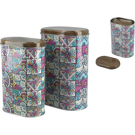 Set di 2 barattoli ovali in metallo per conservare il caffè CASA (1/3)