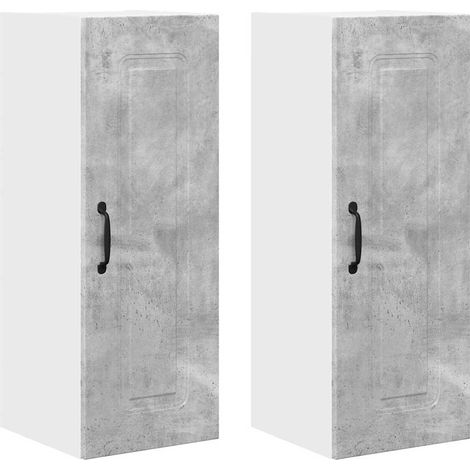 Meuble mural de cuisine,Armoire de cuisine 2 pcs Gris béton 30 x 31 x 80 cm CFW88300 (1/5)