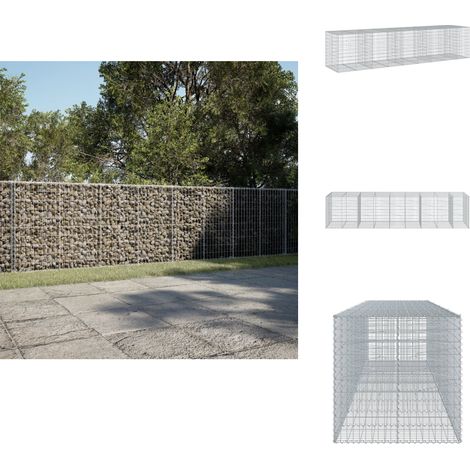 Panier gabion avec couvercle 450x100x100 cm fer galvanisé - Panier Gabion - Paniers Gabion - Mur En Gabion - Gabion (1/5)