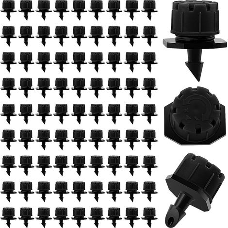 90 Pièces Goutteur Irrigation Réglable, Réglable Micro Drip Irrigation Arroseurs Émetteur, Tête de Gicleurs D'irrigation pour Parterres de Fleurs, Jardins, Pelouse à Plante, Noir (1/5)
