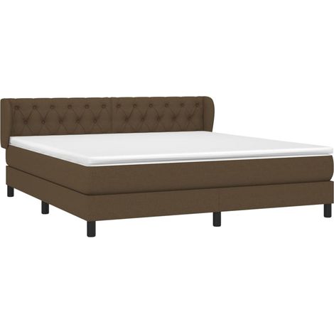 vidaXL Sommier à lattes de lit avec matelas Marron foncé 160x200 cm (1/5)