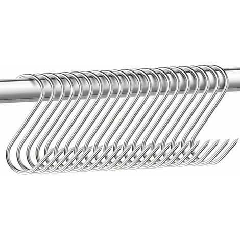 Lot de 15 crochets de boucher en acier inoxydable - 15 cm - Crochets de boucher - Crochets en forme de S - Pour salle de bain, chambre à coucher, bureau, cuisine, magasin, travail de la viande (1/5)