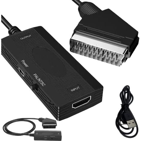 Adaptateur convertisseur HDMI vers péritel pour Euro Video PAL NTSC HD (1/5)