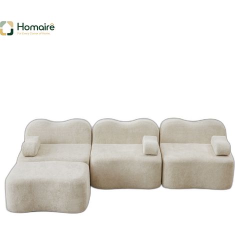 Sofa mit Modulen aus Samt beige en Polyester 288 x 167 x 70 cm HOMAIRE (1/5)