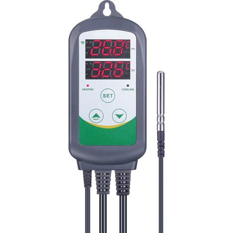 Heiz- & Kühlthermostat, ITC-308 Steckdosen-Steuerung – Terrarien-Thermostat mit Fühler für Inkubatoren und Brauanwendungen