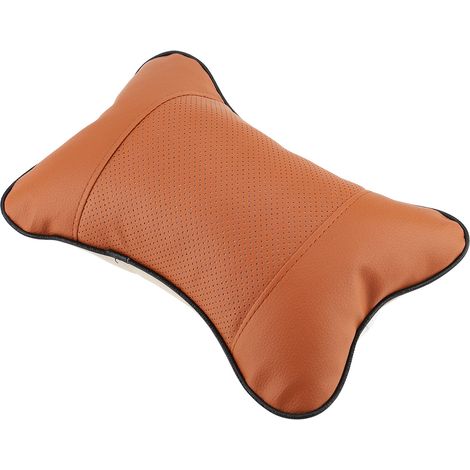 1Pc Coussin de Siège Auto Souple pour Tête et Nuque, Appui-Tête Respirant (Marron) (1/5)