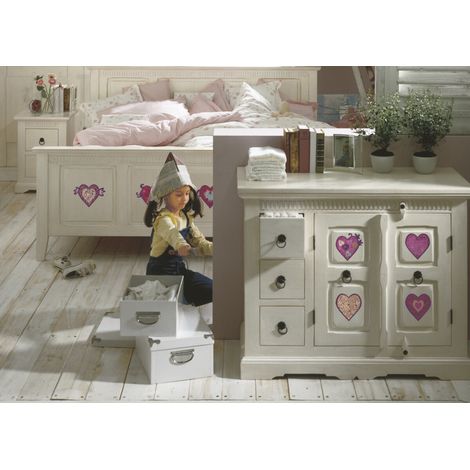 Valentine, Sticker mural 8 grands cœurs roses et violets - 50x70 cm (1/3)