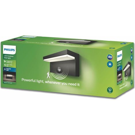 Applique Murale Exterieur LED, Lampe Exterieur avec detecteur de mouvement, Gris Anthracite, Résistant à l'eau IP44, pour éclairage de votre maison, jardin et terrasse (1/5)