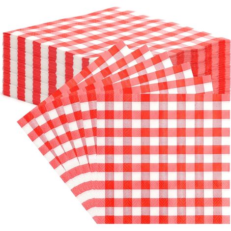 40PCS Serviettes Papier Carreaux Serviettes En Papier Jetables Pour Barbecue Pique Nique Serviette Vichy, Convient Pour Cuisine, La Salle à Manger, Les Pique Niques, Fêtes et Autres Occasions (1/5)