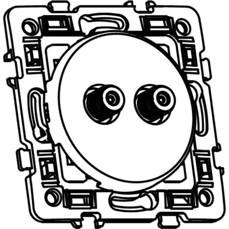 Double prise TV multi-services type F mâle - SQUARE blanc - Eur'Ohm