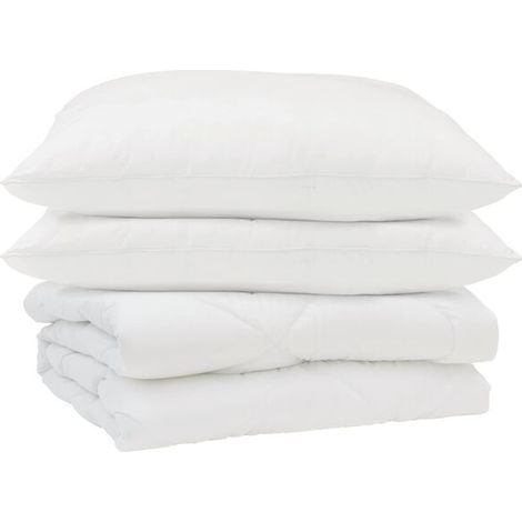 Ensemble couette et oreiller d'été en duvet, 3 pièces, microfibre blanche. (1/5)