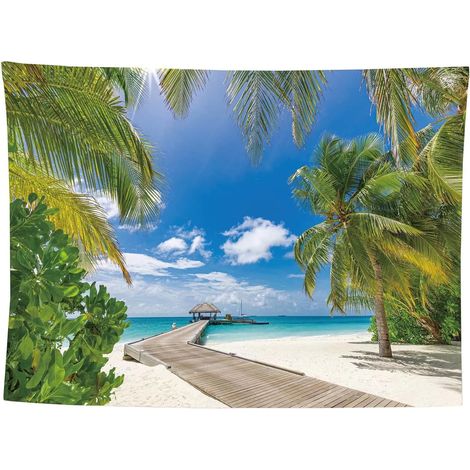 Seaside Beach Clear Ocean Landscape Home Decor Tapestry 150x200cm (Section A) (1/5)