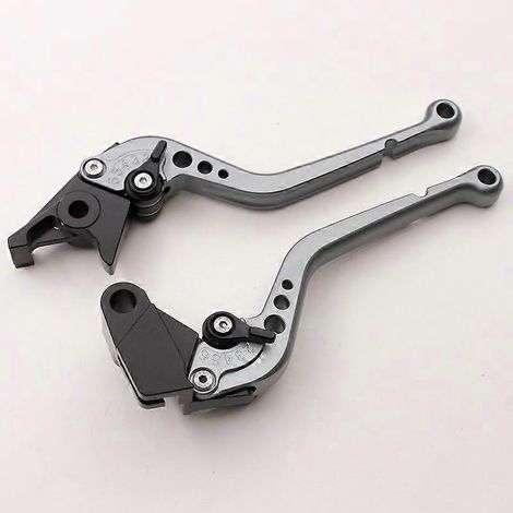 Convient pour la moto Kawasaki VERSYS650cc, klaxon de frein modifié CNC, poignée d'embrayage, accessoires de levier (tige longue grise) (1/5)