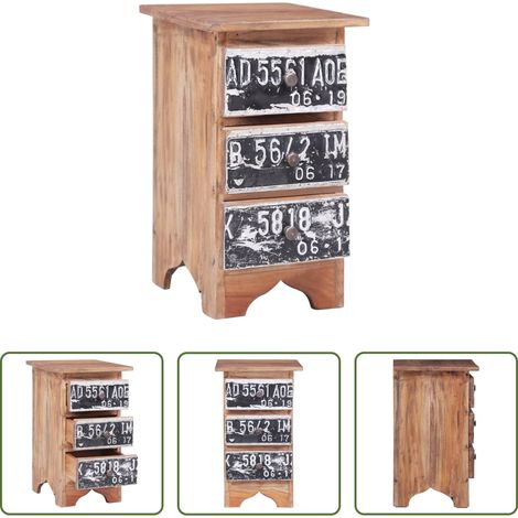 vidaXL Bois d'acajou - Table de chevet 30x30x51 cm bois d'acajou massif (1/5)