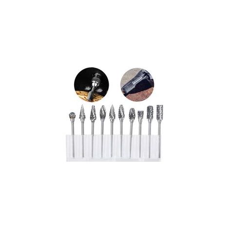 Lot de 10 fraises rotatives en carbure de tungstène avec tête de meulage pour outils rotatifs Dremel, avec caractéristiques : Métal, Outil (1/5)