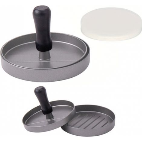 Prensa para hamburguesas, 100 hojas de papel, ideal para cocinar en sartén y barbacoa, revestimiento antiadherente, 11,8 cm (1/5)