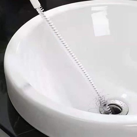 2 Pièces Brosse de Nettoyage de Drain D'égout, 45cm Flexible Brosse de Nettoyage pour Débouchage de Canalisation, Vidange Drague Outil pour Salle de Bains Cuisine (2 Pièces) (1/5)