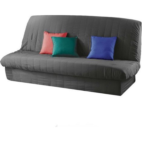 Housse de canapé clic-clac matelassée en polyester anthracite – Protection contre taches – Ajustement parfait pour clic-clac standard