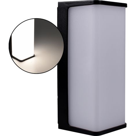 APPLIQUE DA ESTERNO A LED RETTANGOLARE DA PARETE IN PVC NERO LUCE NATURALE 4000K - ALTA EFFICIENZA E DESIGN MINIMALISTA (1/5)