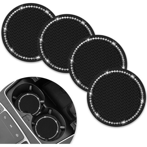 Porte-gobelet Voiture Antidérapant, Tapis Caoutchouc Universel 7 cm, Accessoire Intérieur Auto pour Nissan, Mazda et Autres Véhicules, Lot de 4 (1/5)
