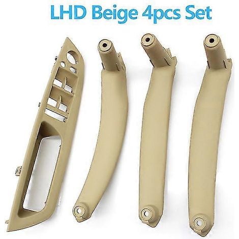 Panneau de commande de lève-vitre intérieur côté conducteur, garniture de poignée de tirage d'accoudoir pour BMW X5 X6 E70 E71 E72 (2007-2013) Poignées de porte intérieures - Kit beige pour conduite (1/5)