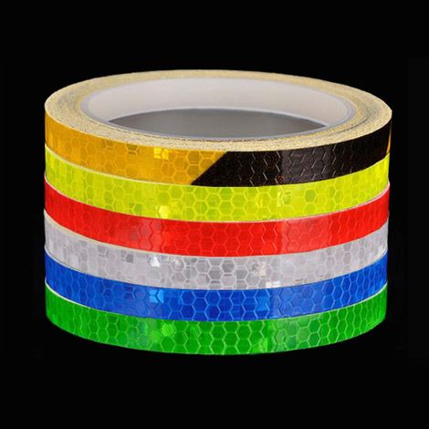 (6 piezas) Cinta reflectante de 8 m, pegatinas reflectantes autoadhesivas impermeables para coches, bicicletas, motocicletas, decoración de bricolaje (1/3)