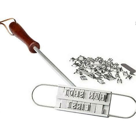 Tampon à manche en bois pour barbecue imprimé. outil de marquage de viande et de steak à faire soi-même (1/5)