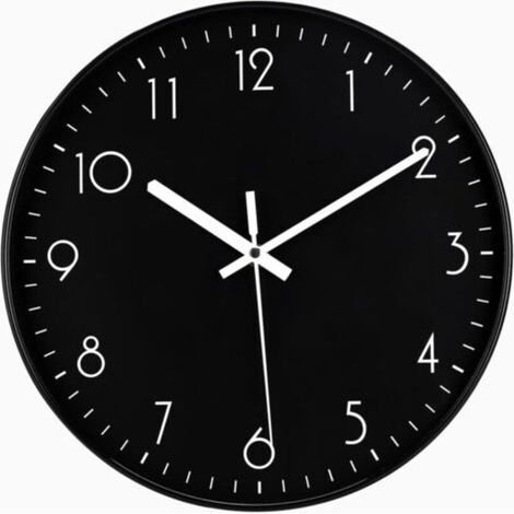 30cm Modern Silent Wall Clock, Non-Ticking High-Quality Quartz Movement Battery-Operated Clock, Easy to Read, Suitable for Bedroom (1/5)