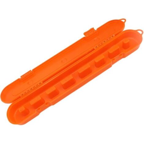 Boîte de rangement de chaîne de tronçonneuse, organisateur en plastique de grande capacité, mallette de transport de scie électrique Orange (1/5)