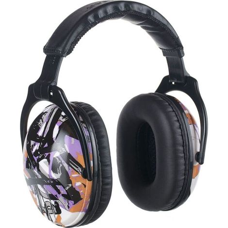 ZOLGINAH Confortable, Réglable et ajustable Protection Auditive pour Enfants SNR 28 dB, Prévient les Troubles Auditifs (Graffiti Violet)