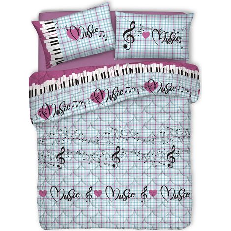 Trapuntino linea musica made in Italy mezza stagione 2 misure trapunta leggera Rosa - Matrimoniale