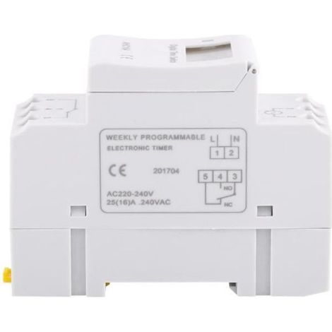Wochen-/Tagestimer, Schienenmontage, Schalttafel, 15 A – 220 V Wechselstrom (1/5)