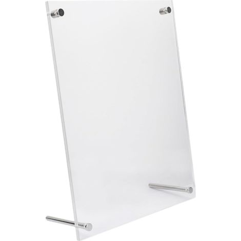 Cadre Photo Mural Acrylique Robuste Support en Acier Inoxydable, Cadre pour Certificats et Photos, pour Décoration de Bureau et Affichage sur Table (1/5)
