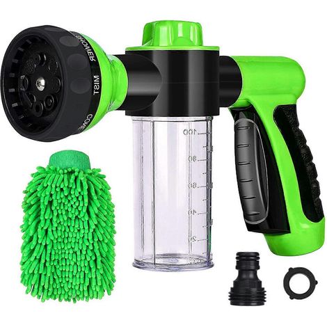 Schaumsprüher mit 100-ml-Seifenspender, Gartenschlauchdüse, Hochdruckwasserschlauch für W