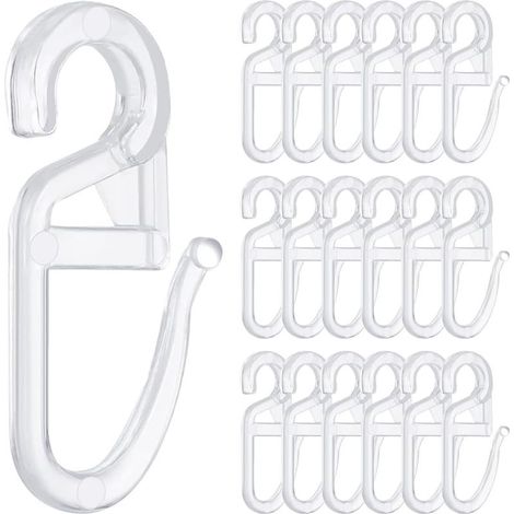150 Pièces Crochets À Rideaux Avec Œillets, Crochet Rideau De Ø 6 Mm, Crochet De Rideaux Plastique, Crochet Rideau Rail Pour Rails Et Tringles À Rideaux Accessoire De Rideaux(Transparent) (1/5)