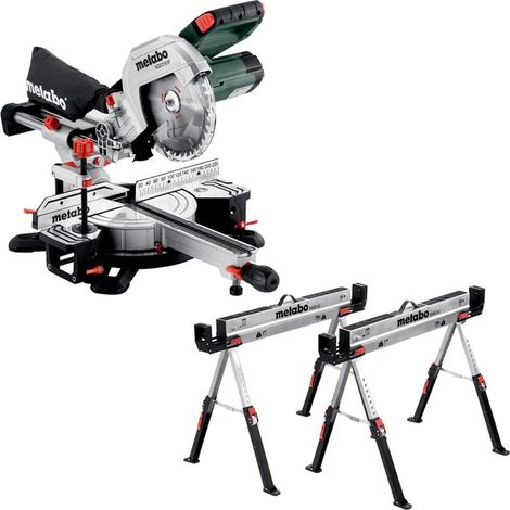 Metabo Kapp und Gehrungssäge KGS 216 M inkl Falt Arbeitsbock Sägebock SET MAB 82