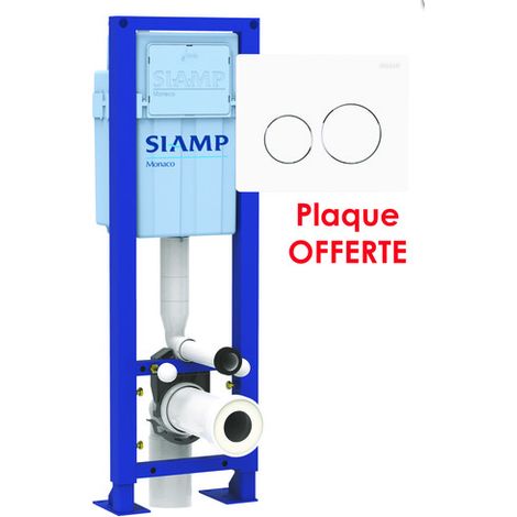 Pack bâti-support WC Premium avec plaque de commande Sphère Siamp