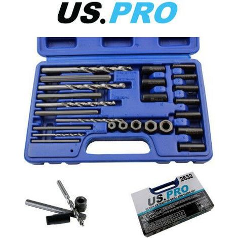 US PRO 25PC Screw Extractor Drill & Guide Set 2632 (1/4)