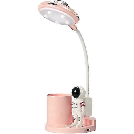Lampe de bureau astronaute pour enfants, projecteur LED rechargeable à intensité variable et porte-stylo (1/5)