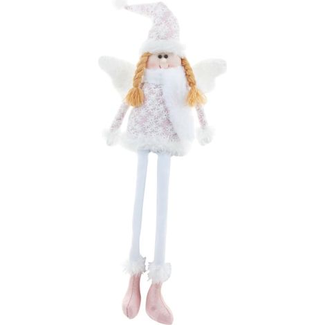 Poupée de Noël Ange Fille Longues Jambes Décoration Festive Rose Peluche Douce Ornement pour Maison Bureau et Fête de Poupée de Fête Décoratif (1/5)