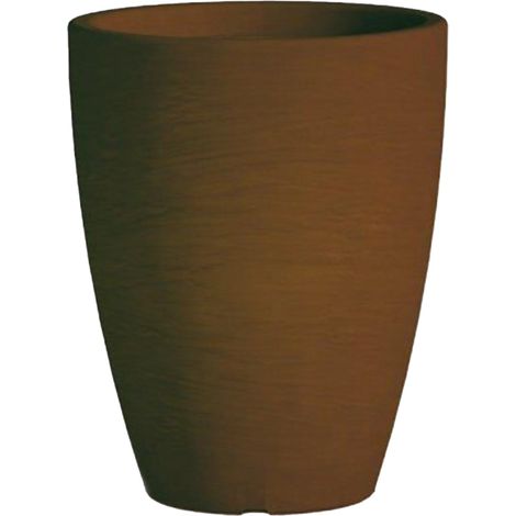 Runde Vase Cromia Adone aus Harz mit  Dekoration "Made in Italy" Ø 30 x h 38 cm -Vase mit Untersetzer / Grau