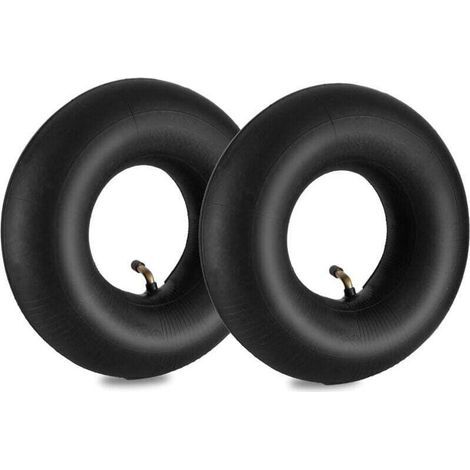 4.10/3.50-4 Chambres à air de Roue Brouette, 2 Pièces 410/350-4 Tubes Intérieurs de Remplacement avec Valve Courbée, Tuyau de Rechange pour Monocycles, Chariots, Tondeuses, Camions à Main-Crezuo (1/4)